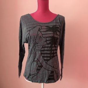 NWOT XS Disney Ariel Gray Burnout Tee